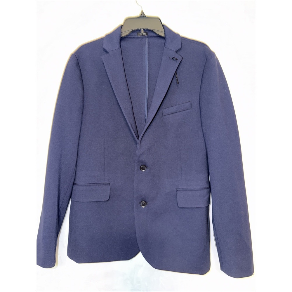 J ferrari blazer Slim Fit 38/40 Short Navy Blue Stretch Sports Coat Jacket